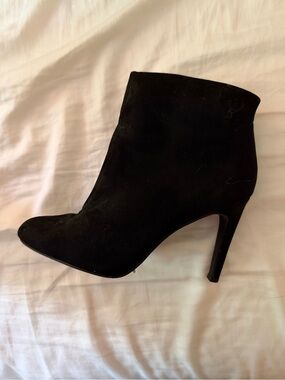Forever 21 Black Suede Ankle Boot with High Stiletto Heel